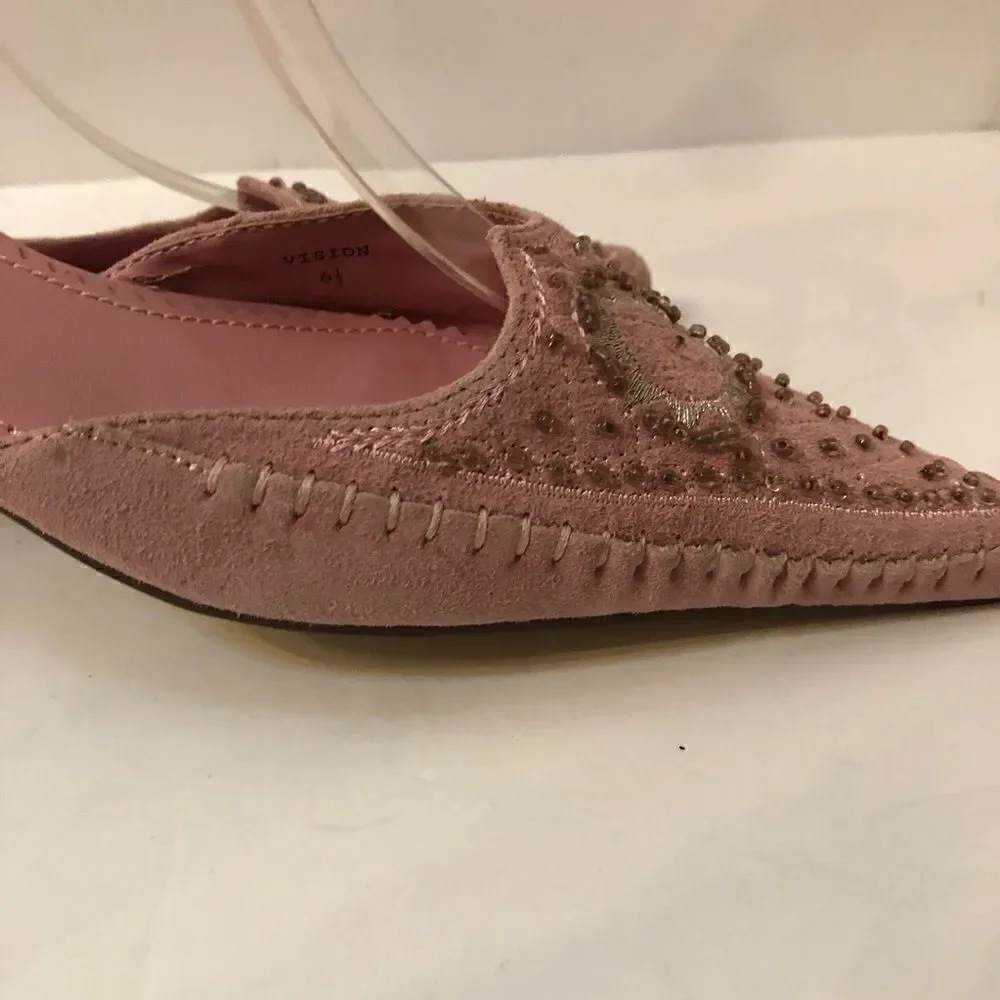 Yellow Box mules shoes pink sz 6.5 kitten heel - Picture 8 of 12